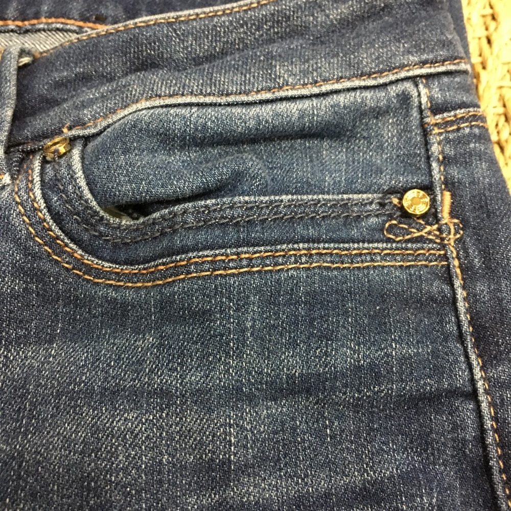 EUC White House Black Market Slim Leg Regular Distressed Fabric Jean - Picture 2 of 15